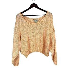 Anthropologie Saturday Sunday Talula Sweater Womens Large Orange Slouchy Cropped